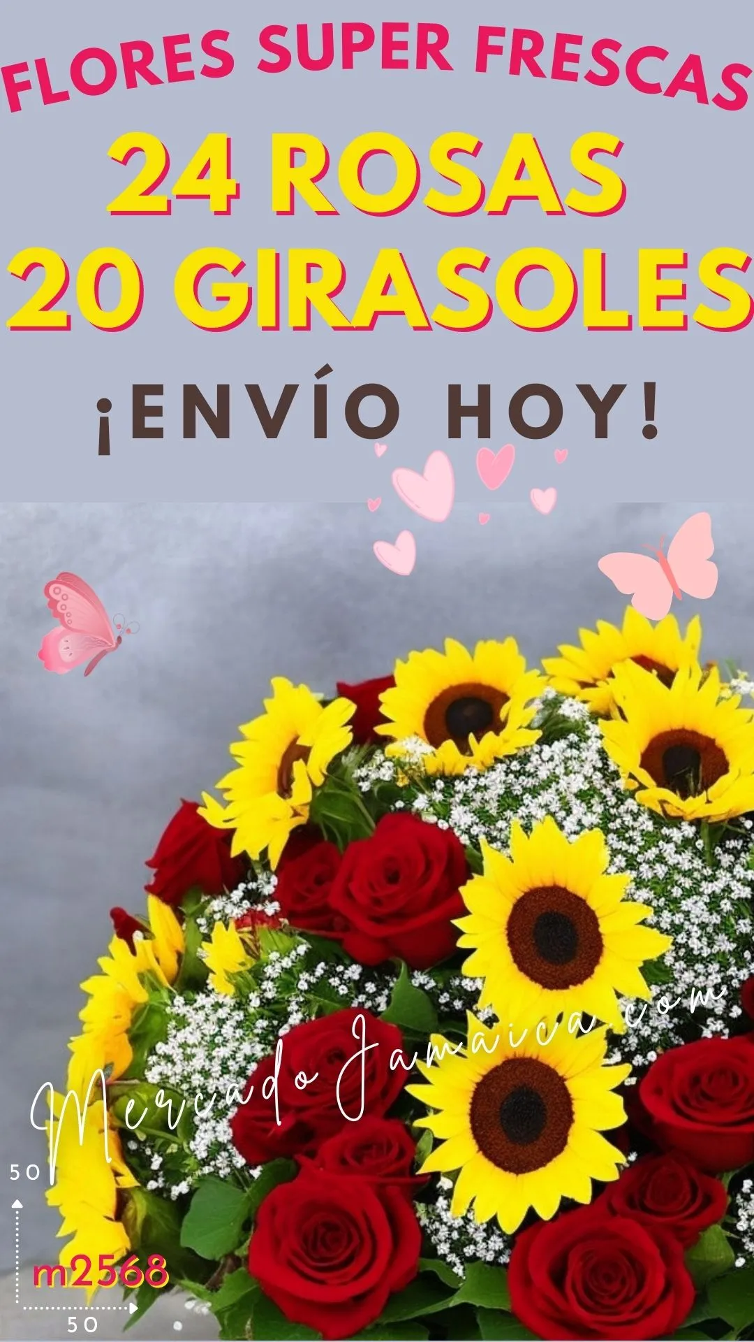 Canasta Caricias Florales Para Decir Te Quiero Con 20 Girasoles Y