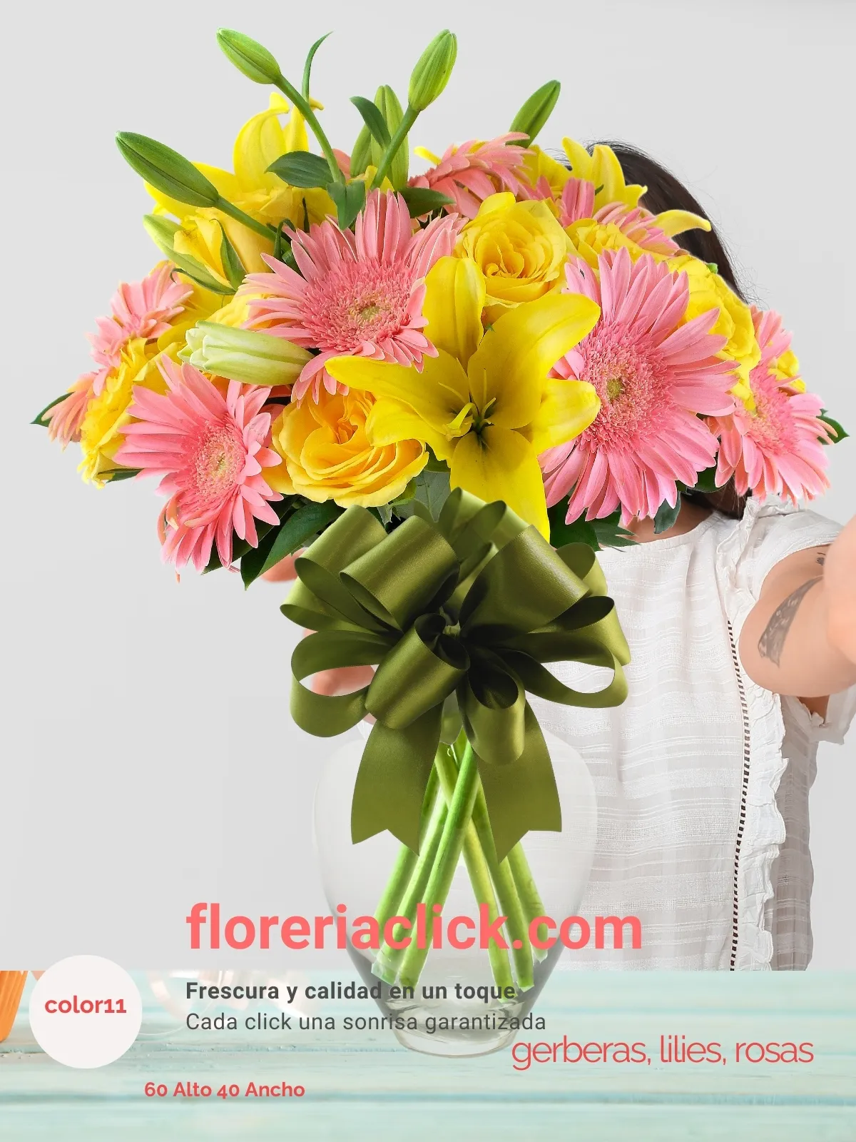 Arreglo Floral de Rosas y Lilies Frescas – 33 unidades