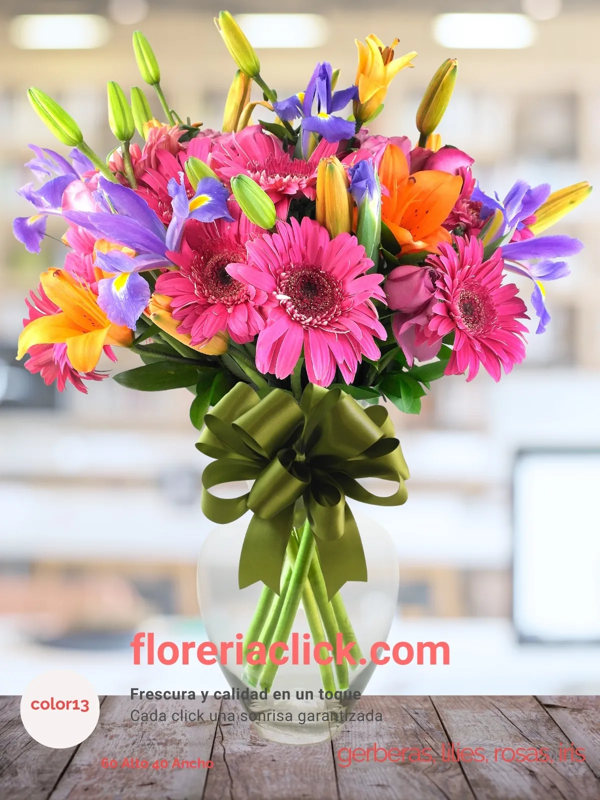 Arreglo floral de 43 flores frescas y vibrantes