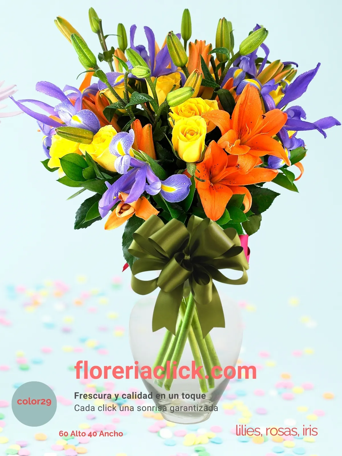 Jardín de Alegría: 35 Flores de Iris y Lilies Naranja