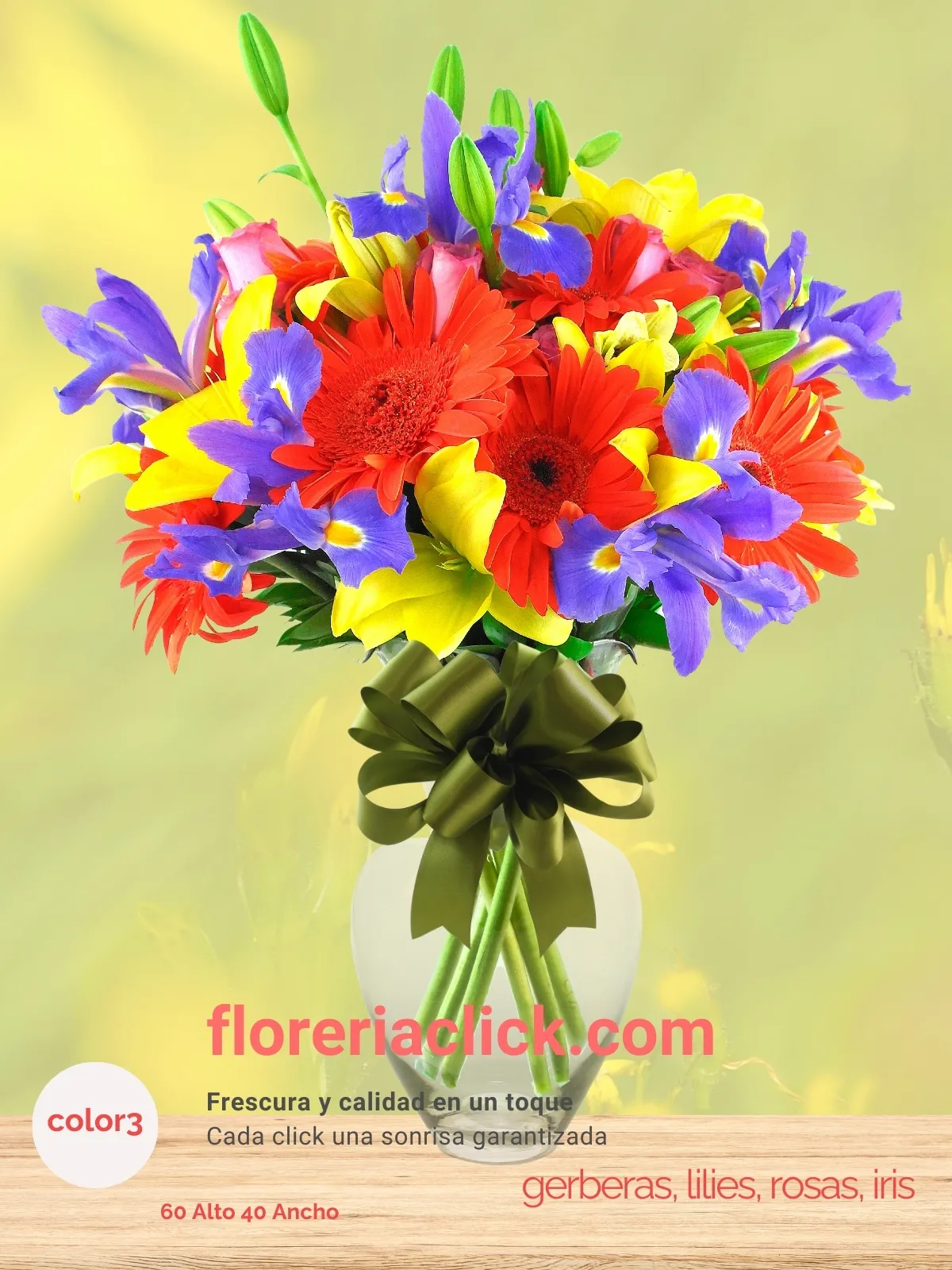 Arreglo Floral de Rosas y Gerberas – 43 Flores