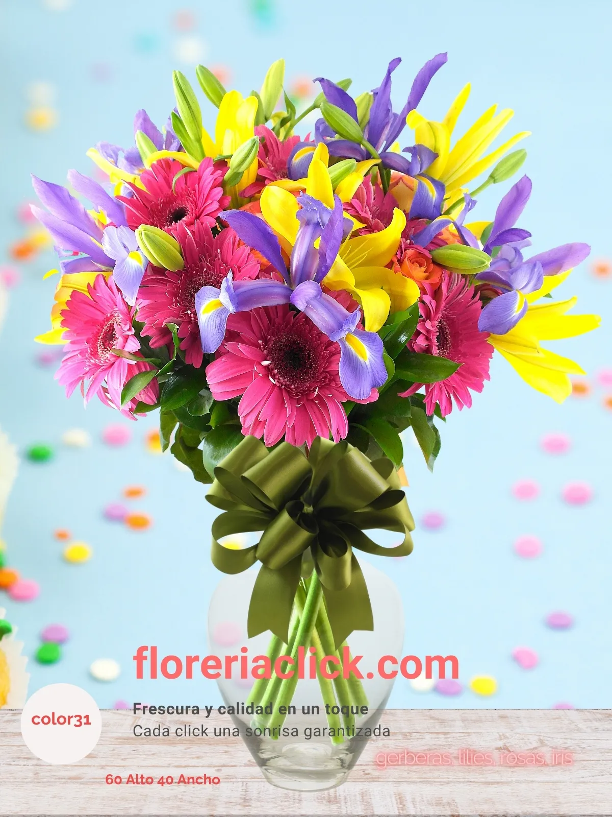 Arreglo Floral de Cumpleaños – 43 Flores de Colores