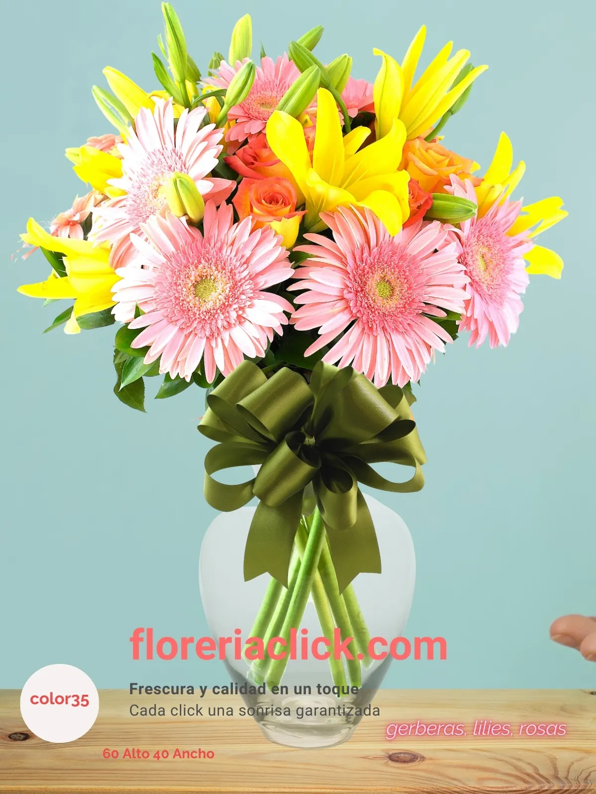 Armonía Floral Gerberas y Lilies – 33 flores