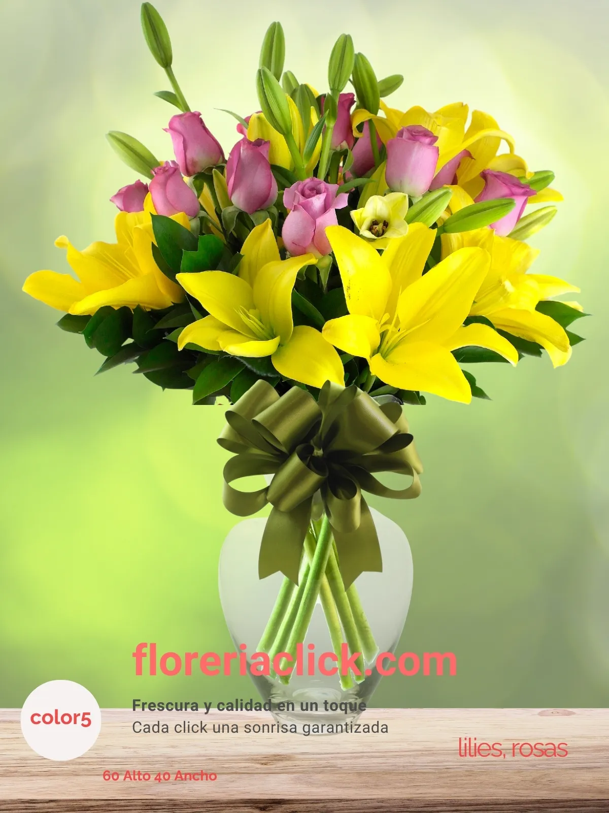 Arreglo Floral “Luminoso” con Lilies Amarillas – 25 Flores