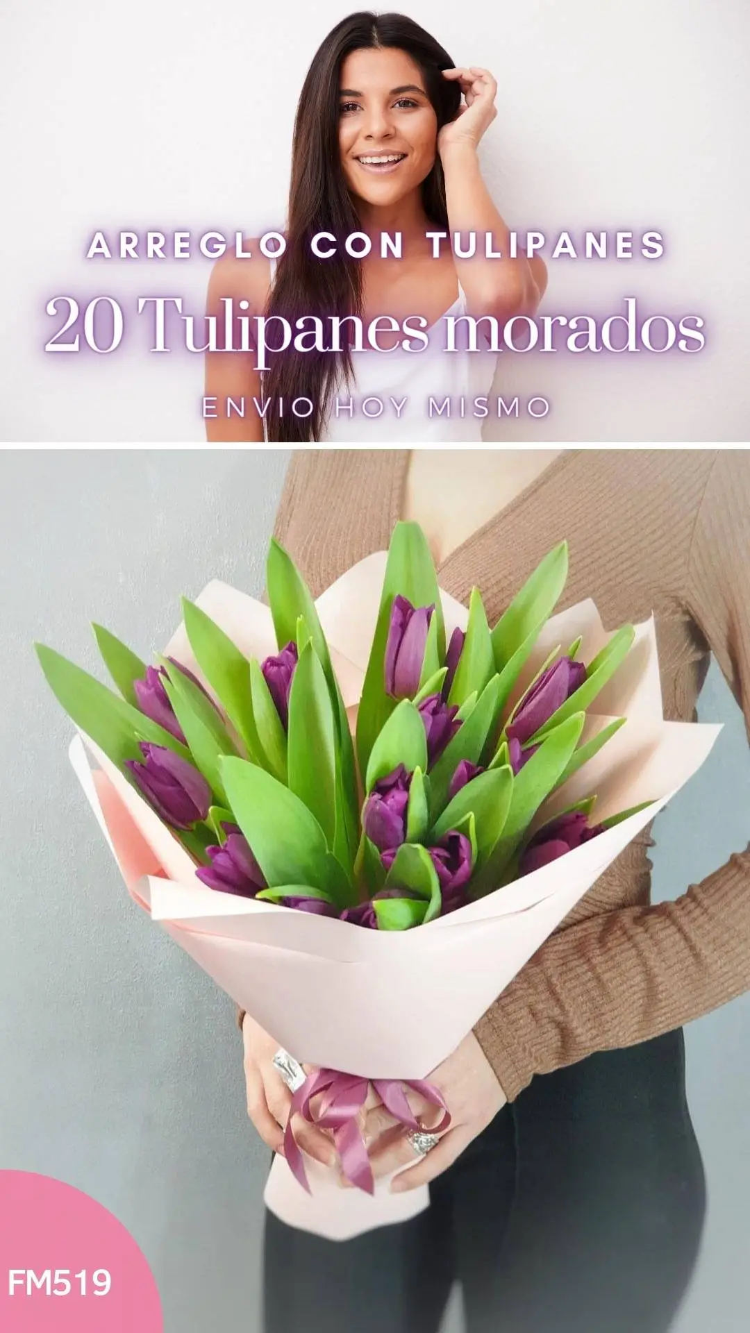 Ramo con tulipanes morados