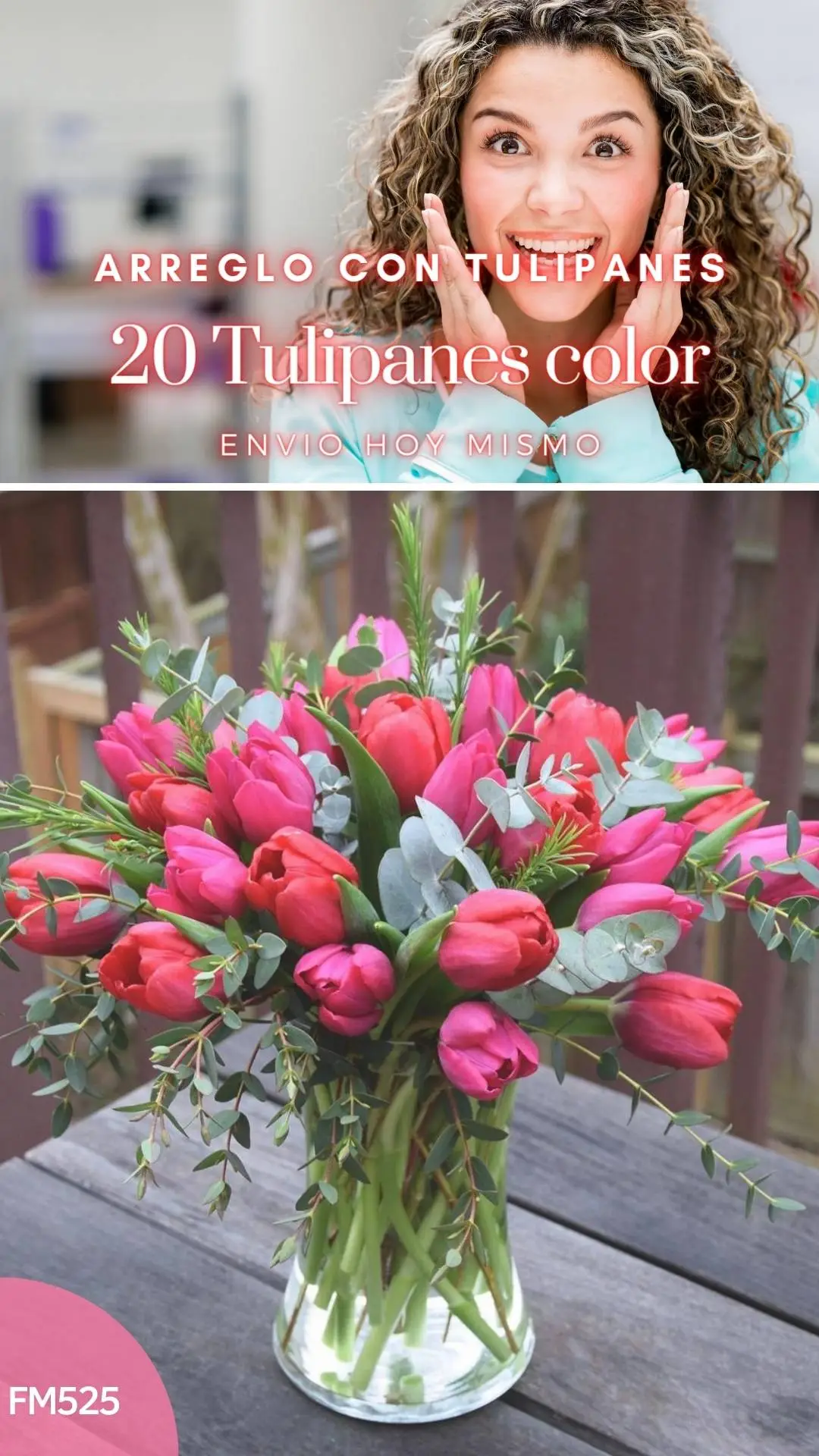 Ramo con 20 tulipanes gran color