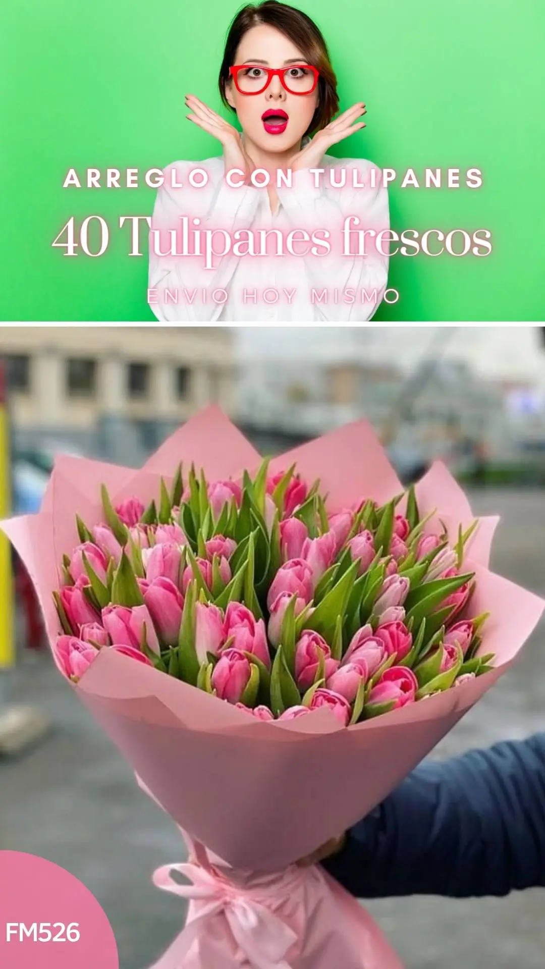 Ramo con 40 tulipanes frescos