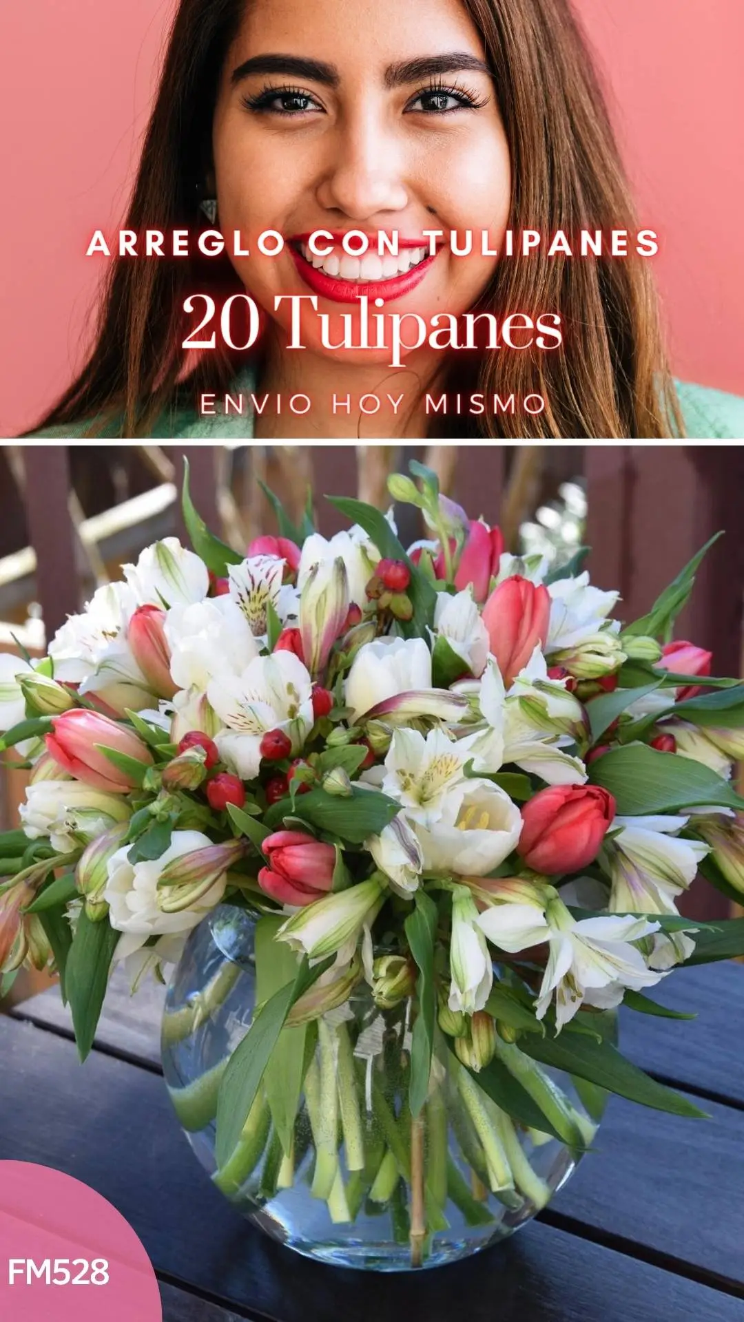 Arreglo con 20 tulipanes esfera