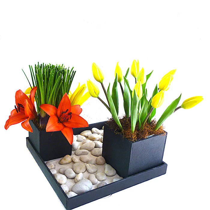 Arreglo minimalista con tulipanes y lilies !