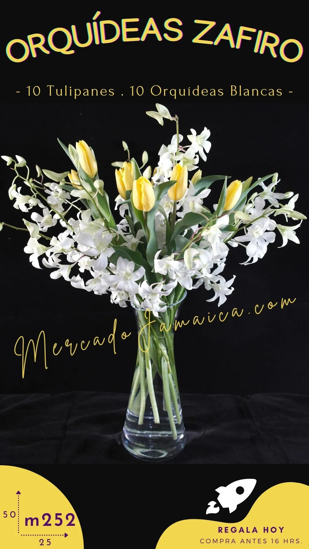 Arreglo con flores orquideas blancas zafiro !