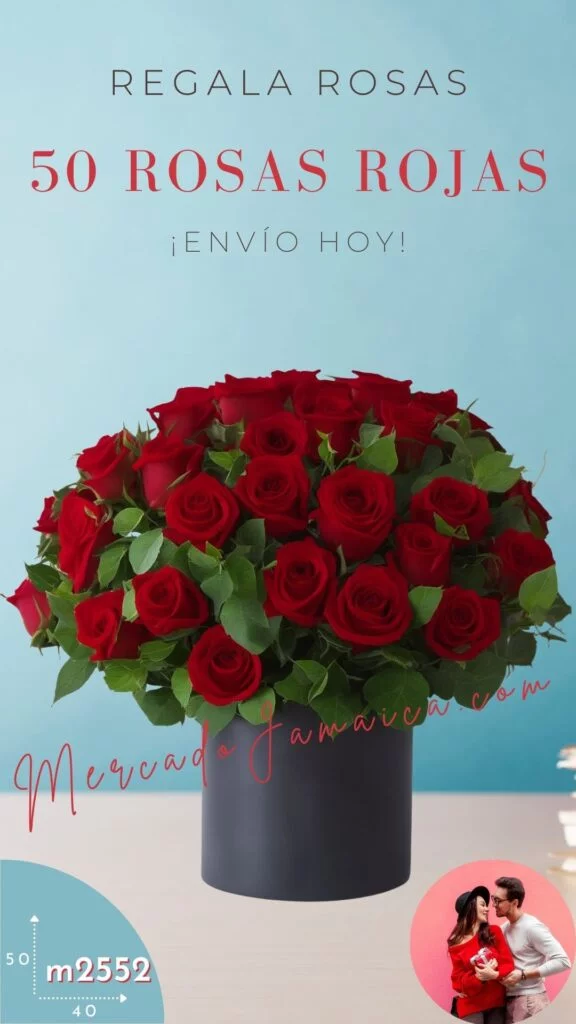 50 Rosas rojas florerias ciudad de México