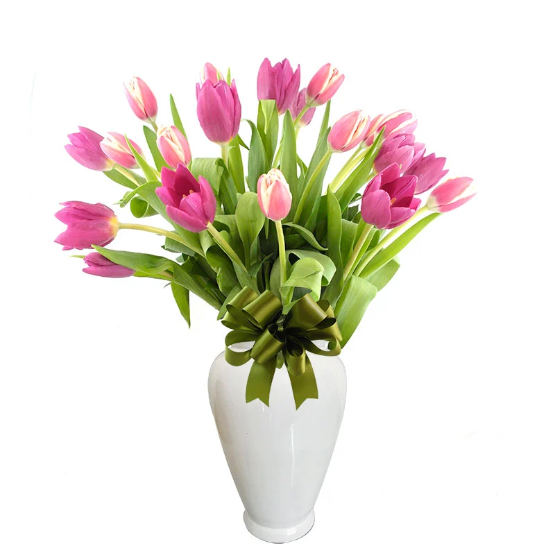 Arreglo con Tulipanes Morados | Rosas