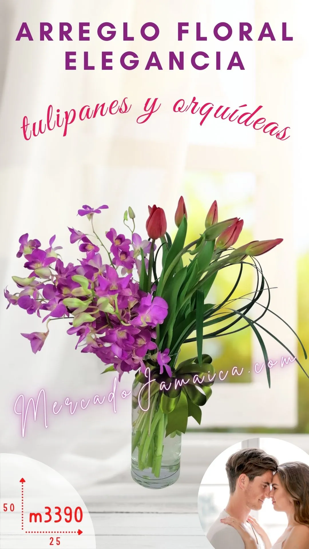 Tulipanes rojos y orquídeas lila !