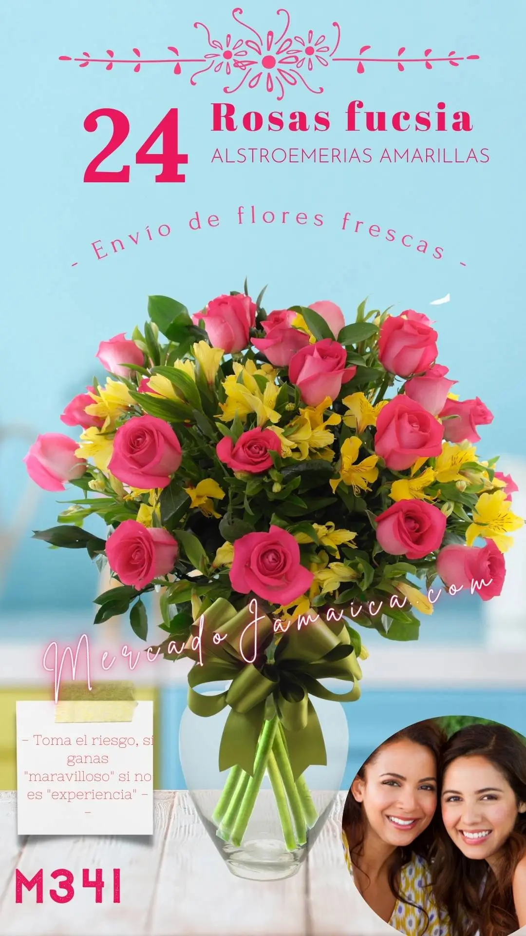 Floreria en df Rosas Fucsia y Alstromerias Cereza Love !