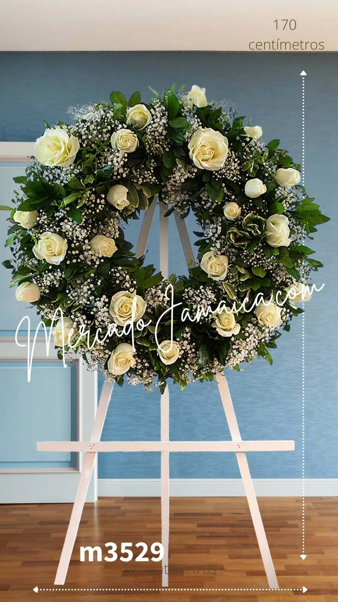 Corona Fúnebre 24 Rosas Blancas