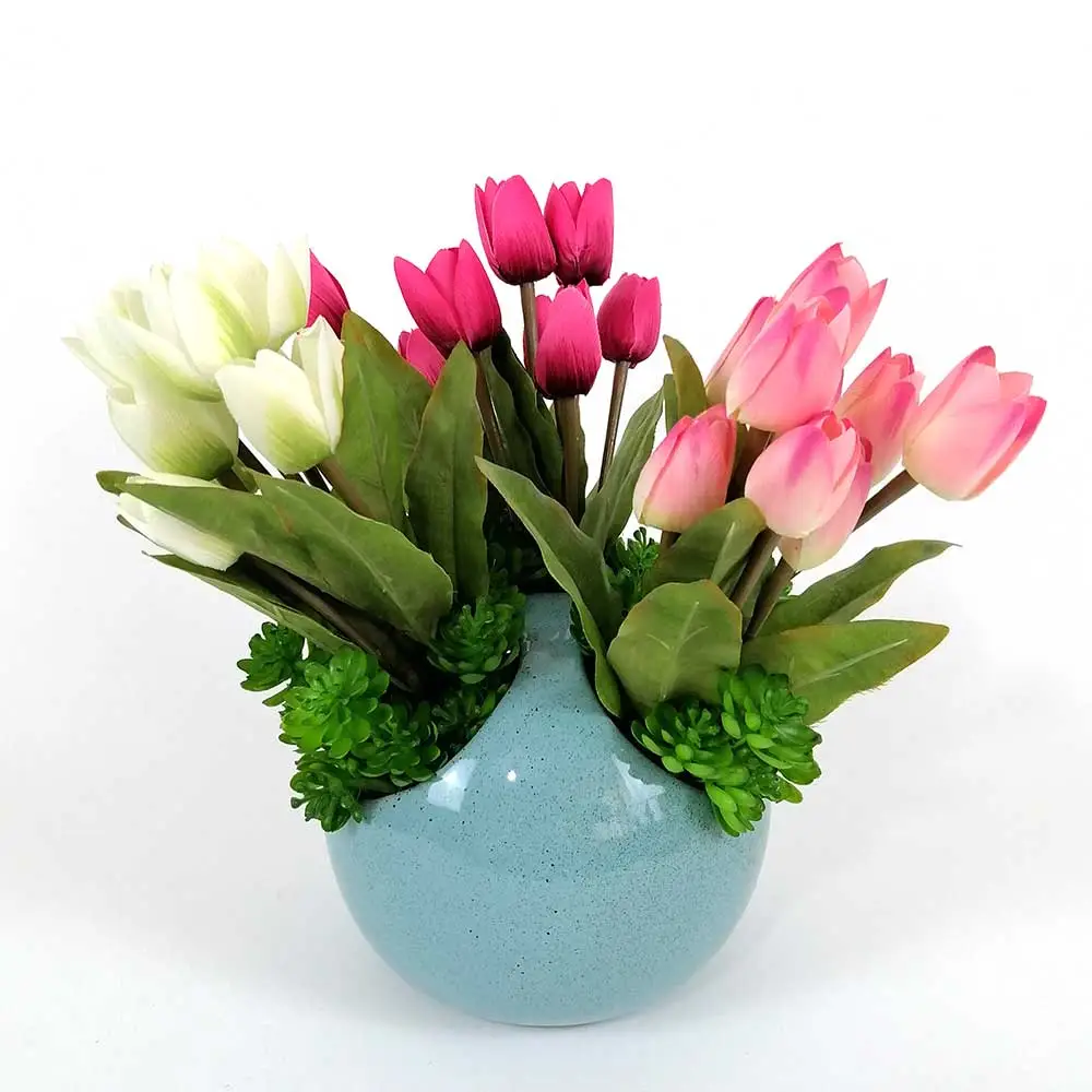 Artificiales Esfera con 27 Tulipanes Rosa