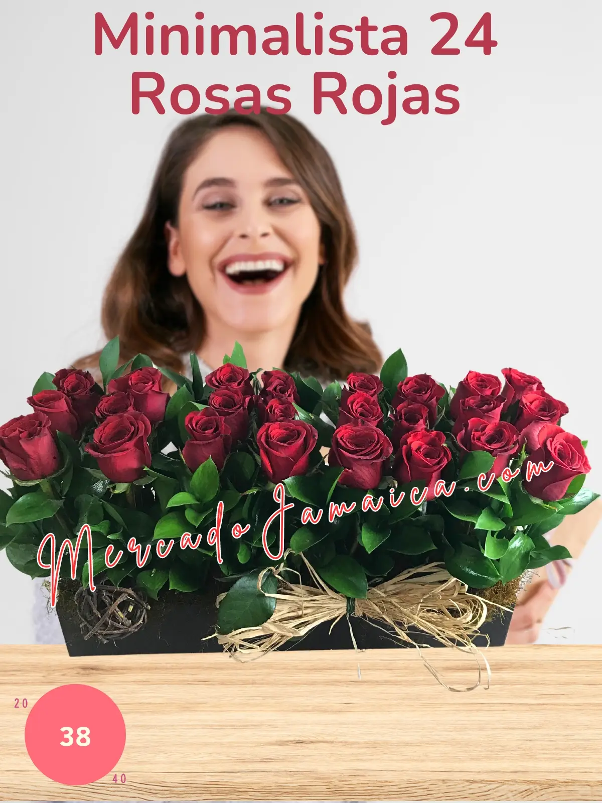 Arreglo Floral con 24 Rosas Rojas !