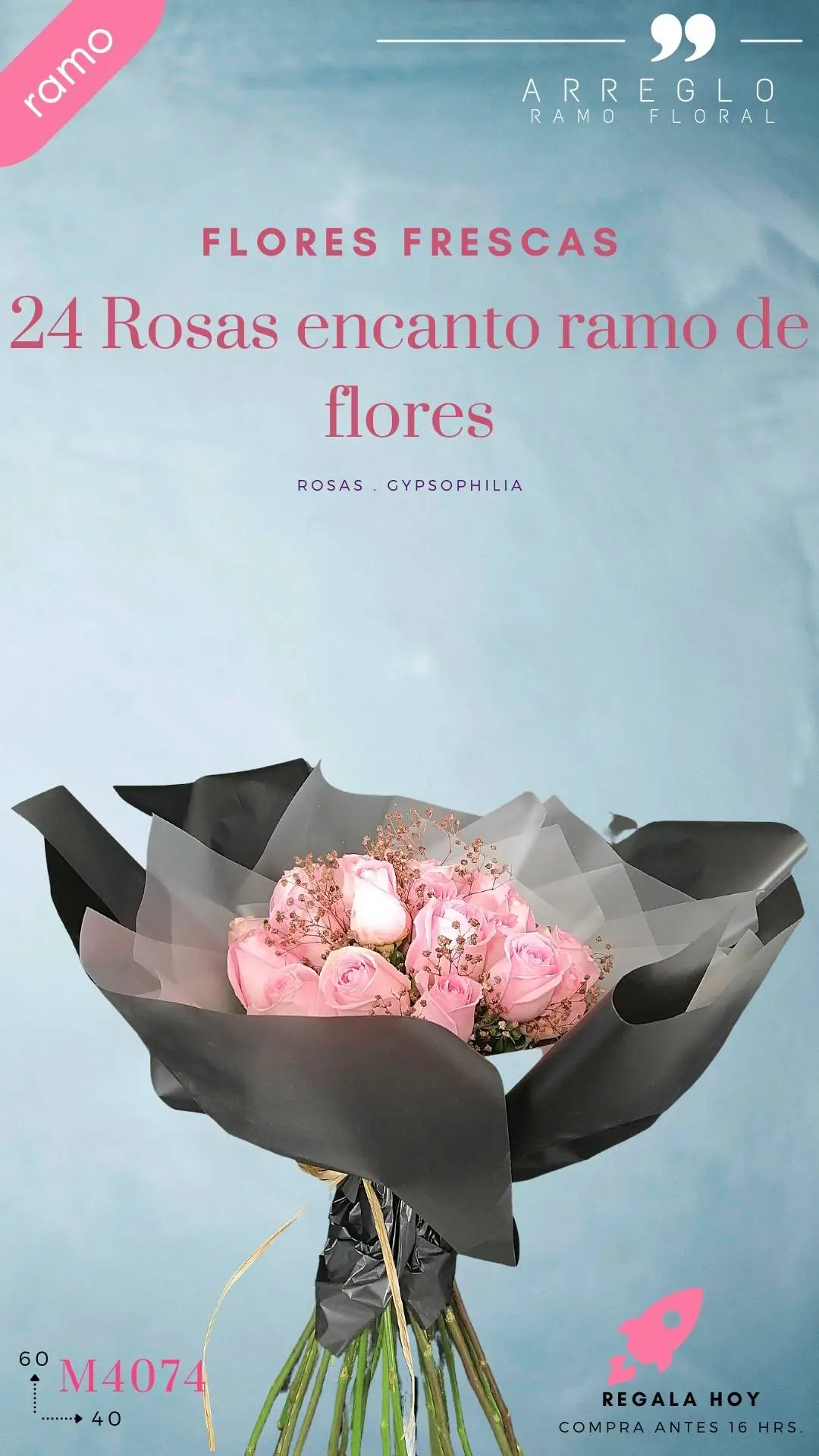 24 Rosas Encanto Ramo de Flores