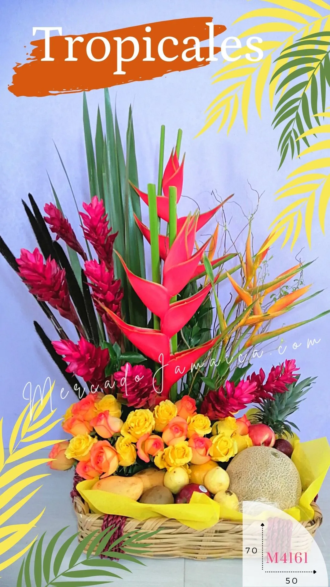Canasta Frutal Flores Tropicales