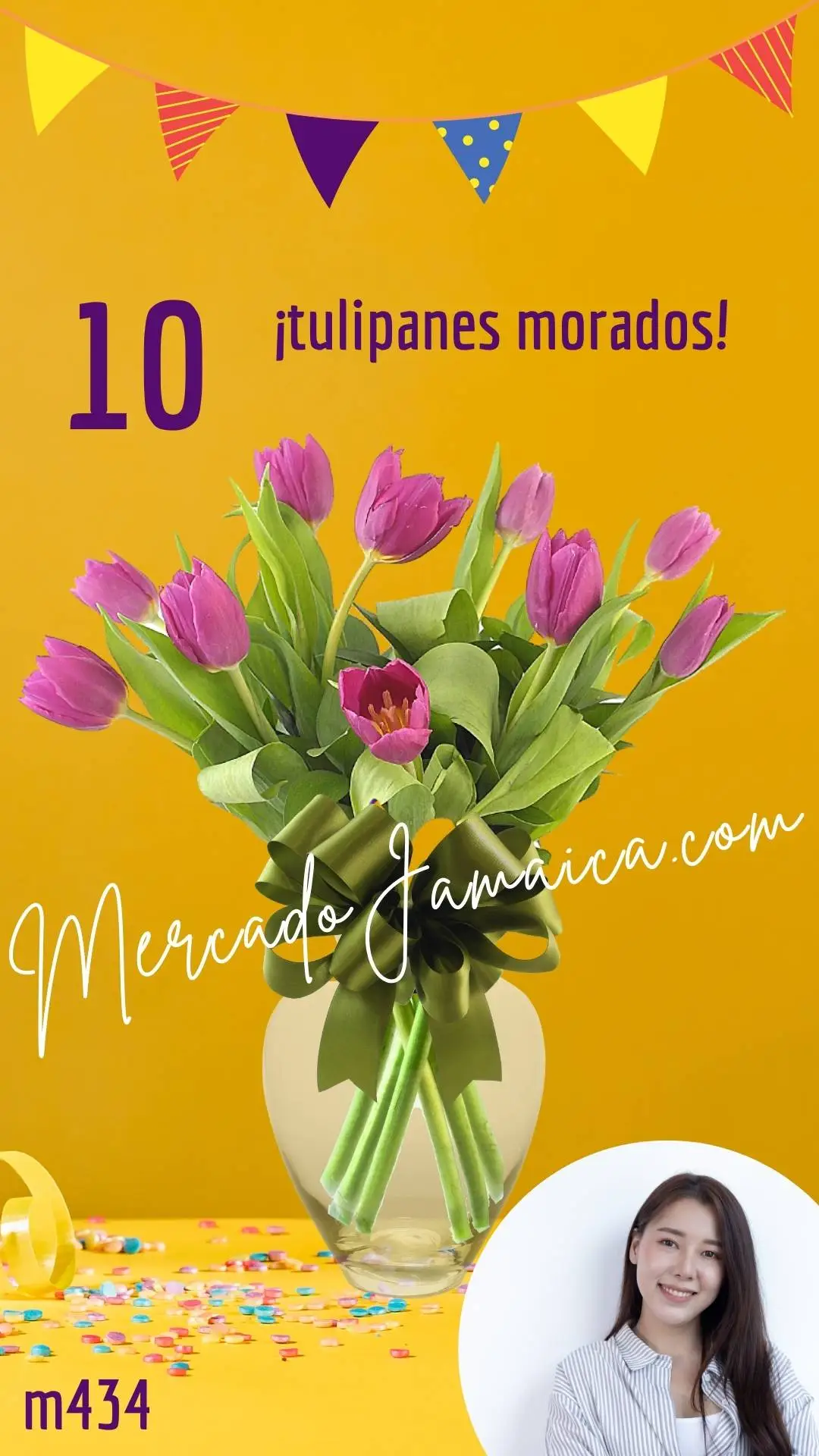 Arreglo Floral de 10 Tulipanes Morados !