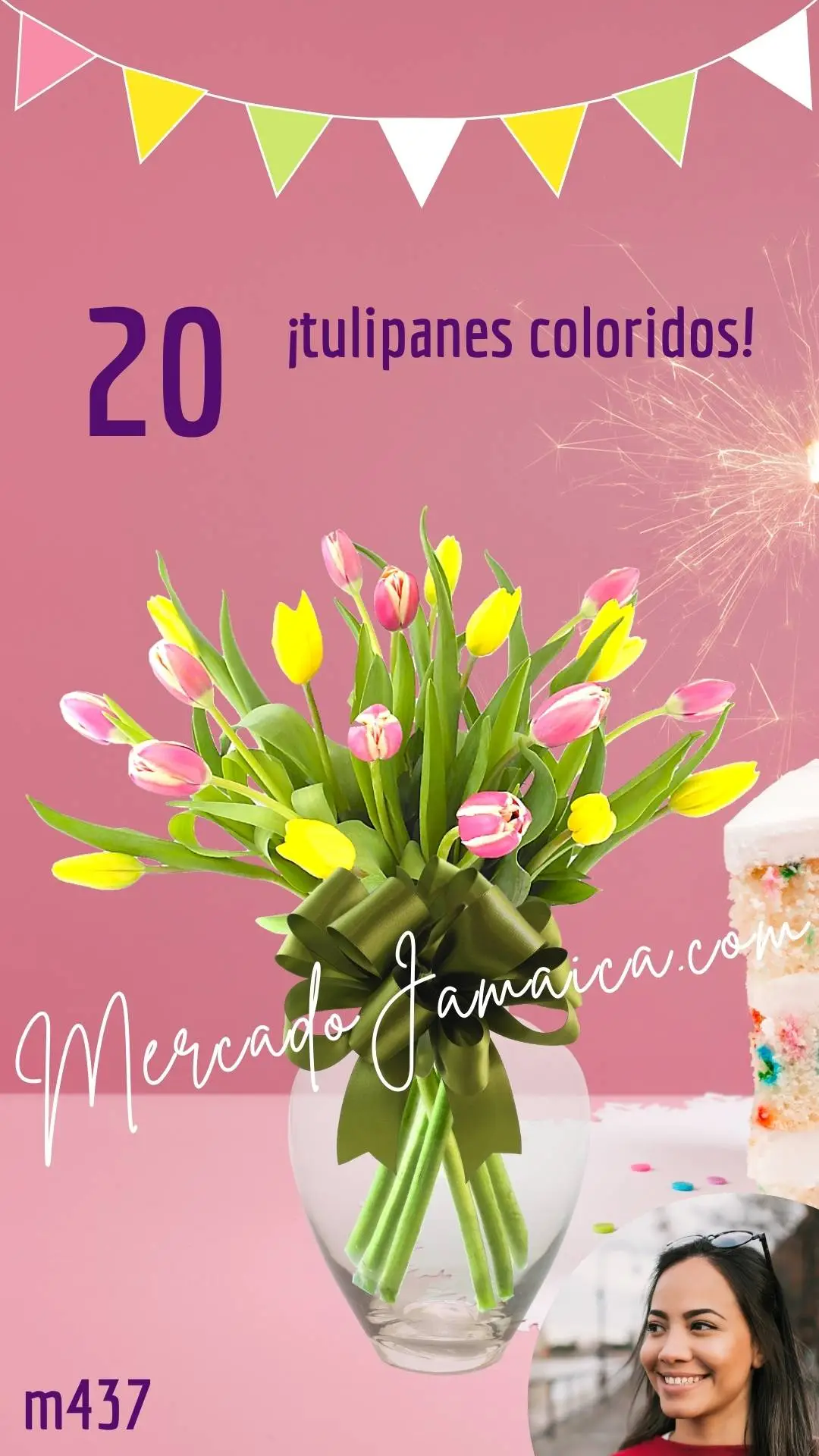 Florerias Narvarte 20 Tulipanes Rosa Senna !