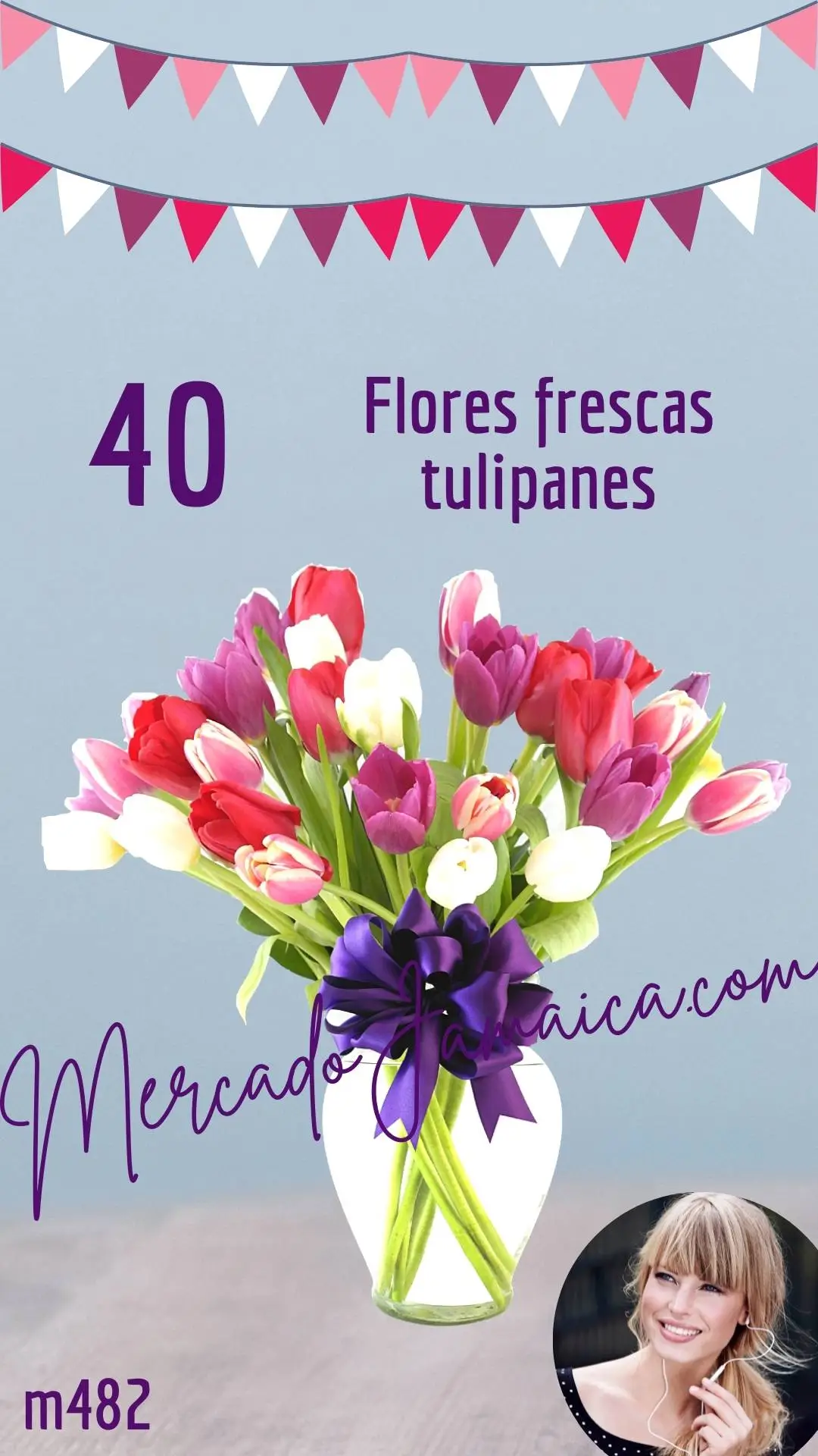 Arreglo Floral de 40 Tulipanes Morados Honey !