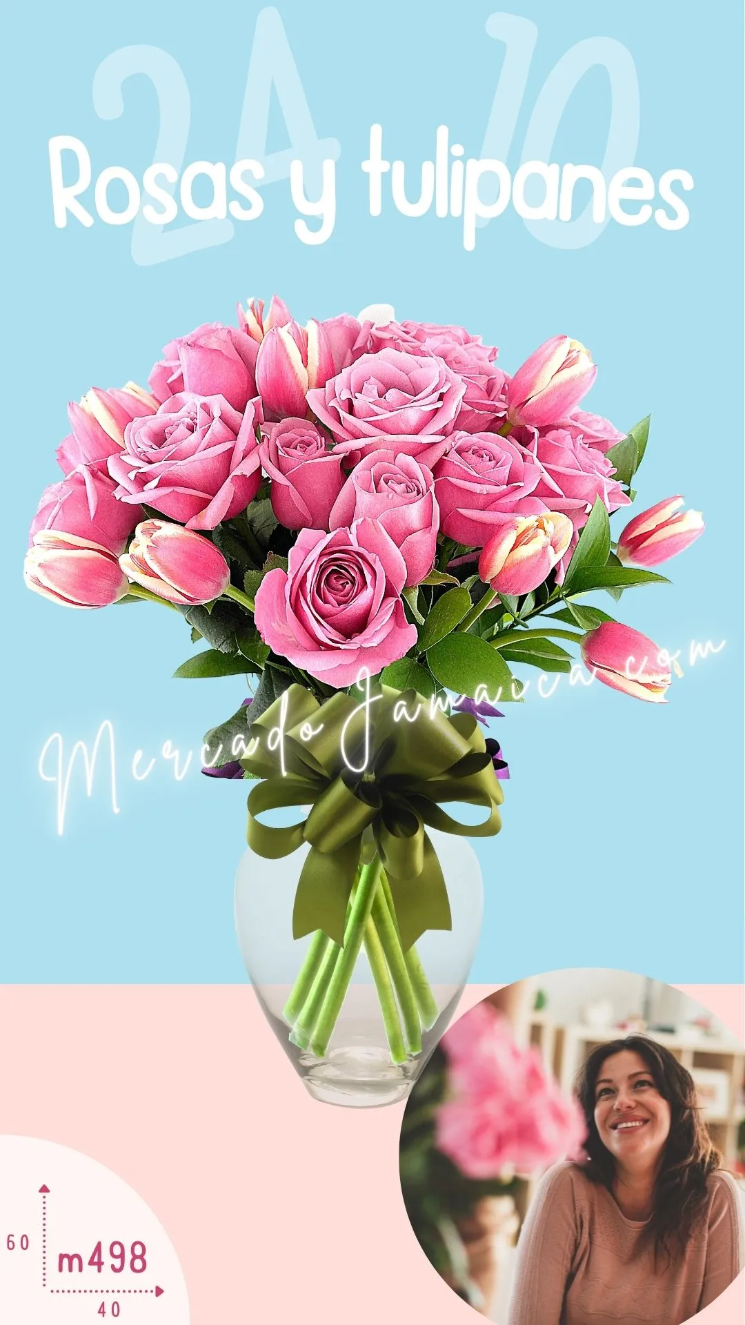 Arreglo de flores rosas moradas y tulipanes bellos