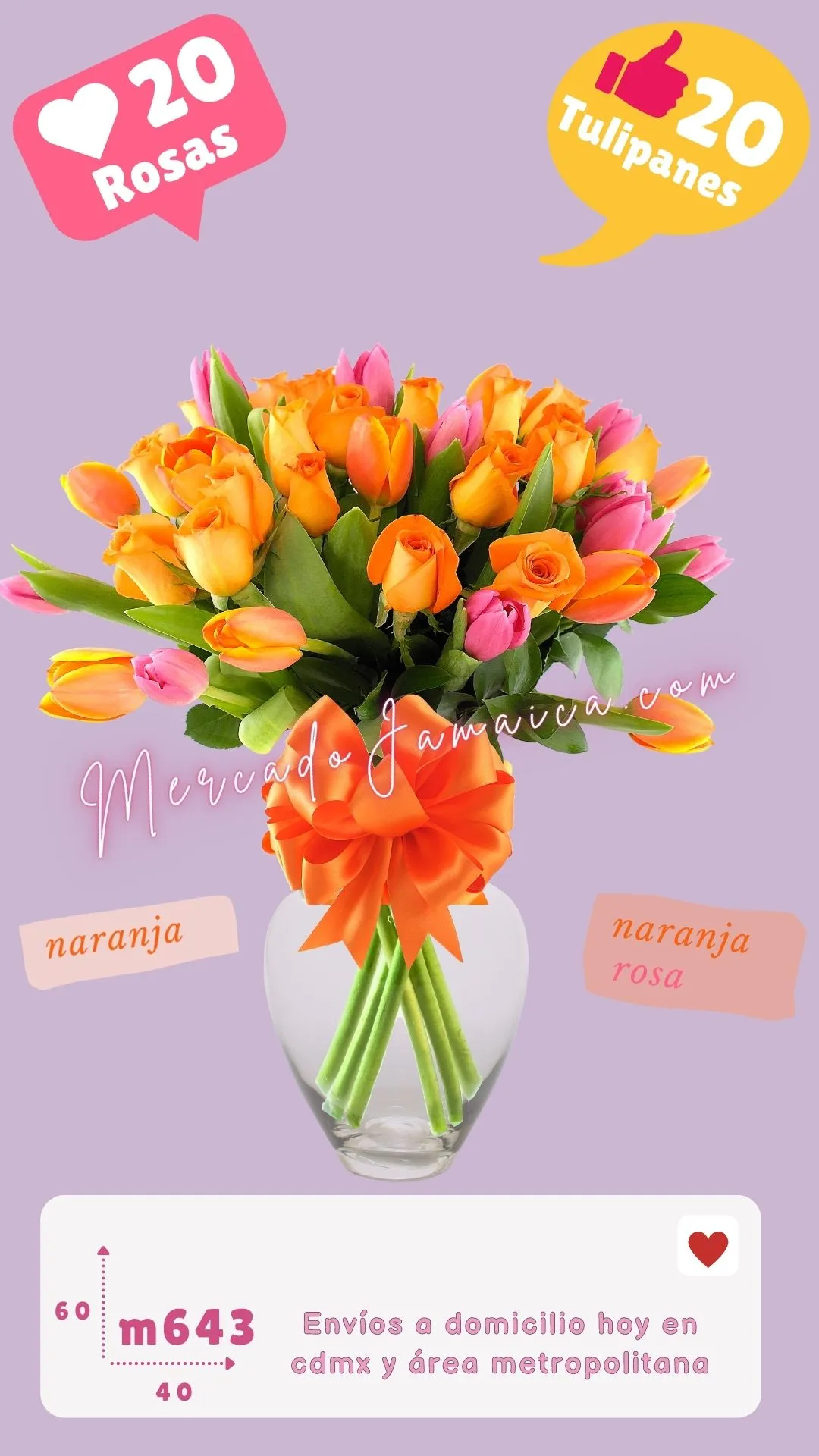 Arreglos florales a domicilio tulipanes orange star