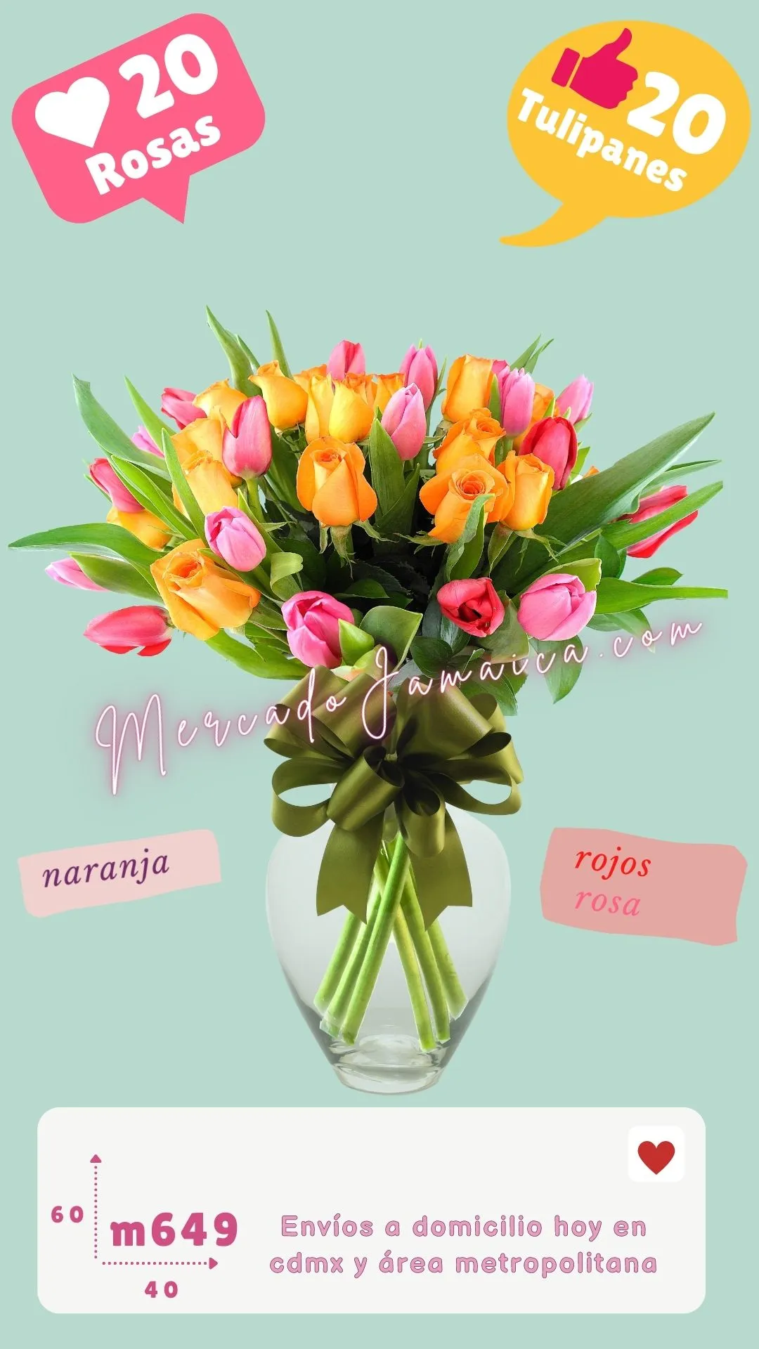 Rosas y tulipanes escencia amor