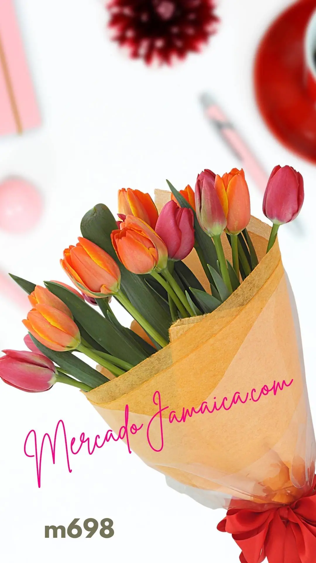 Ramos florales tulipanes naranja dulcius