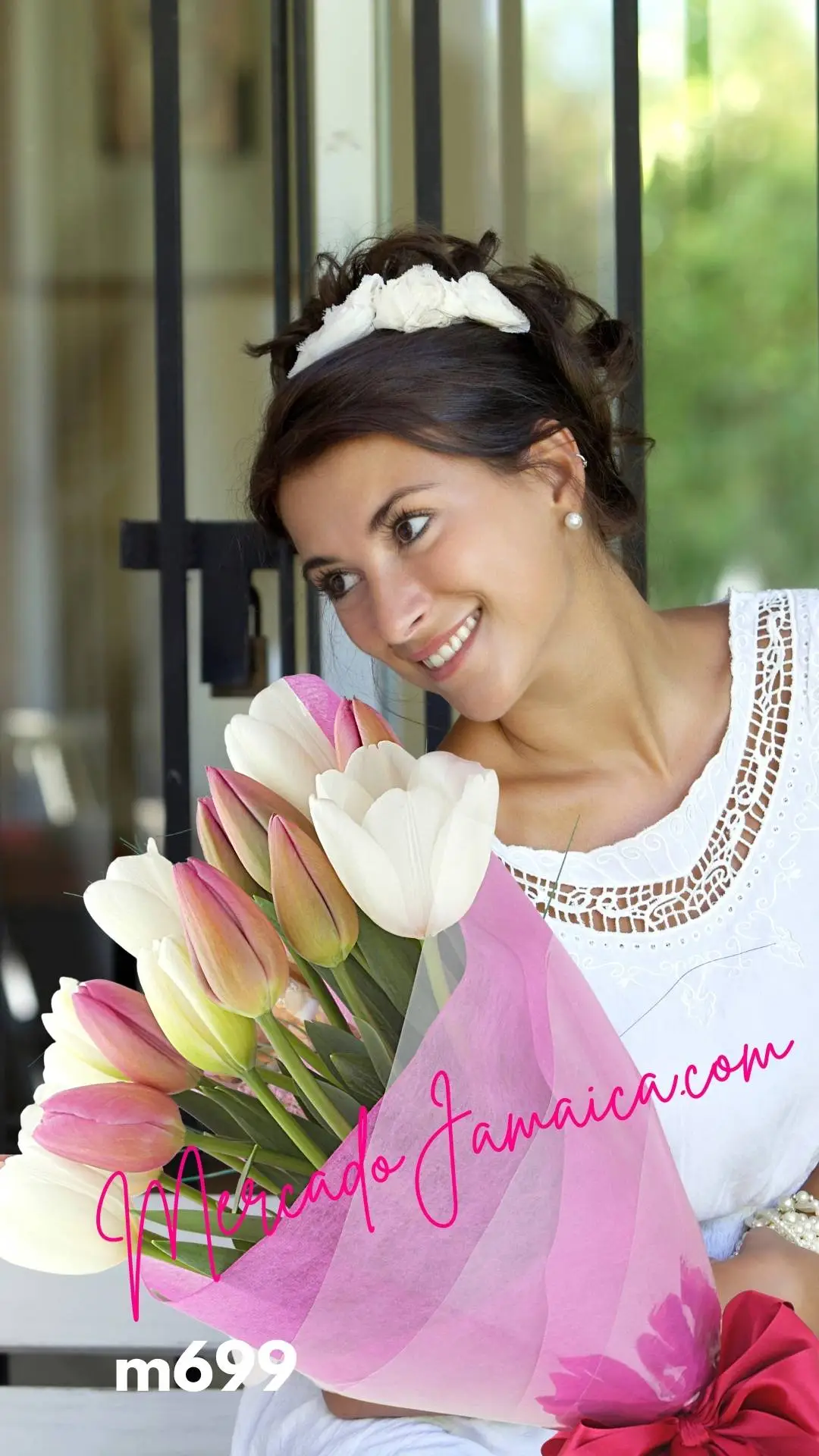 Ramo floral con tulipanes rosa barcelona romance !