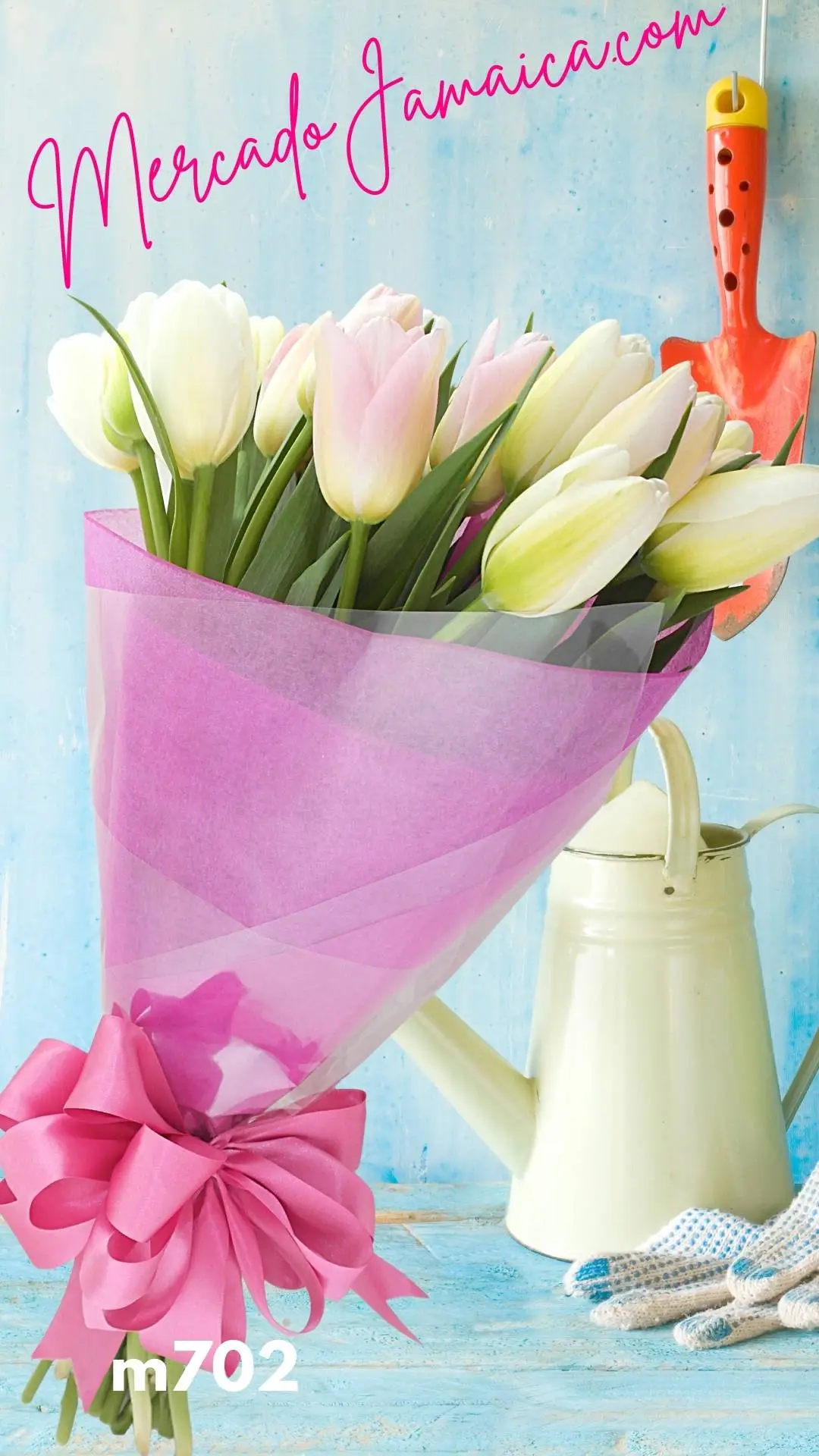 Ramo con 20 flores tulipanes blancos rosario !