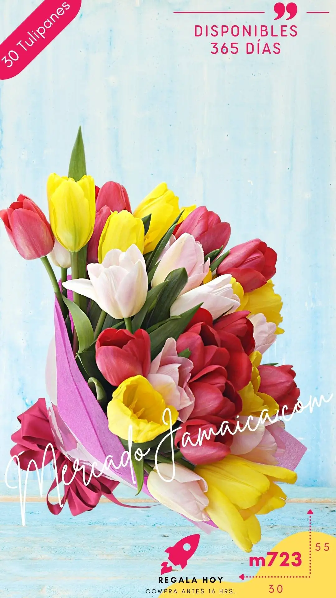 Floreria en méxico ramo con tulipanes