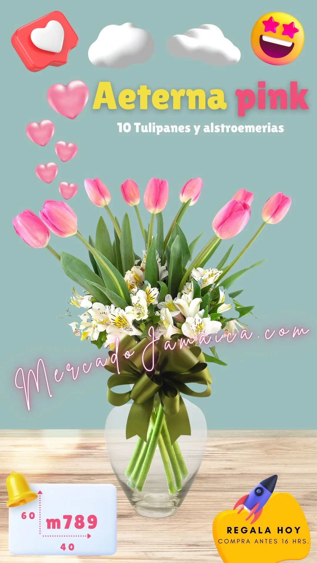 Arreglo de flores tulipanes rosa aeterna pink !