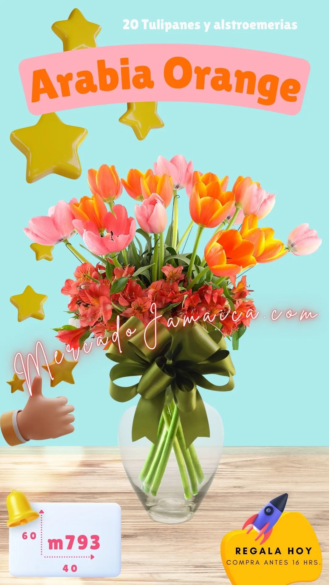 Envia flores en México tulipanes rosa arabia orange !