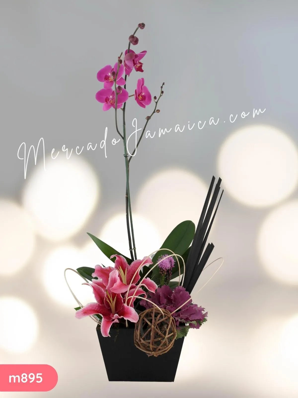 Arreglo con orquídea lila classic stargaizer !