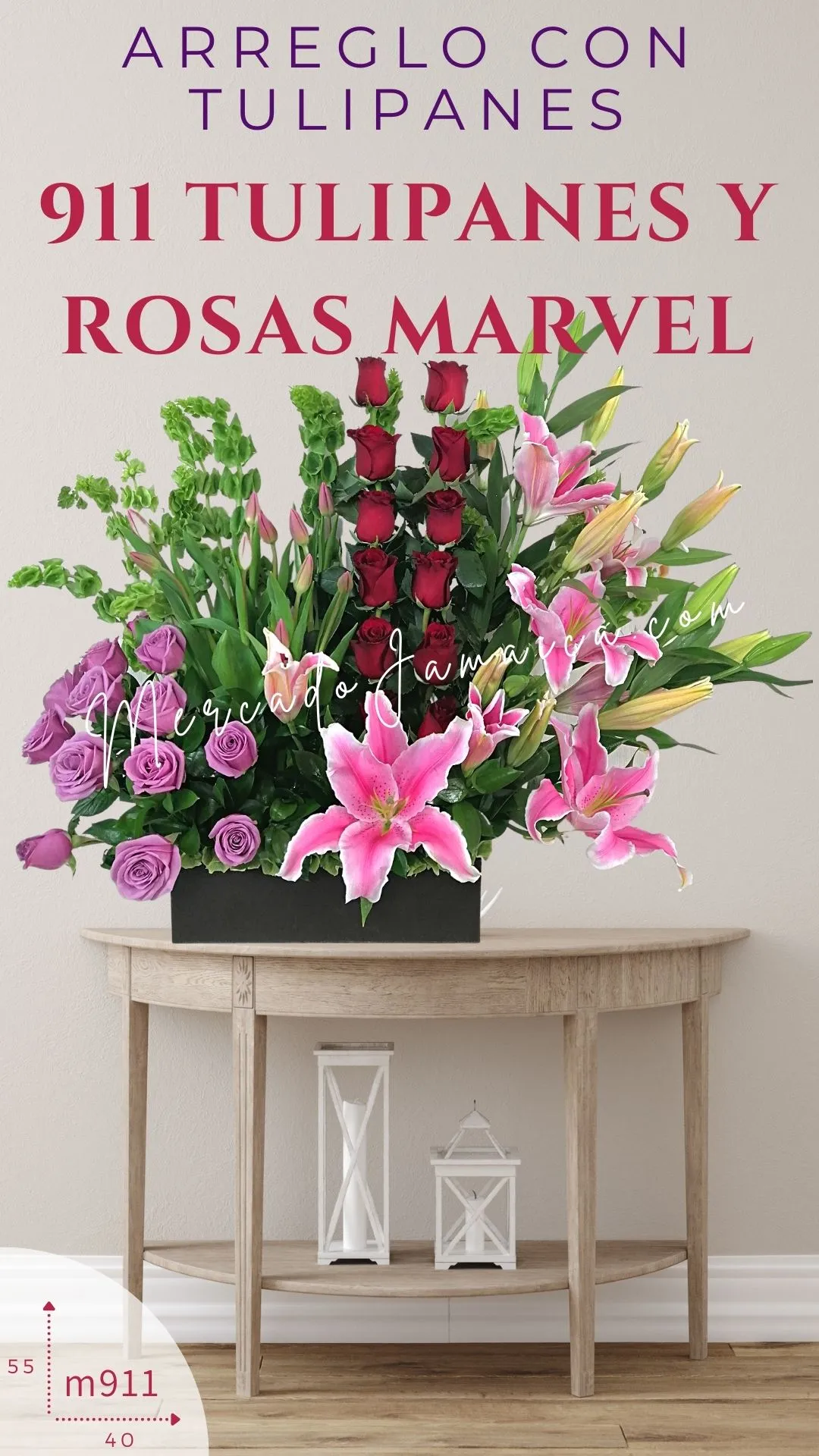 ¡Arreglos de Tulipanes con Rosas Marvel!