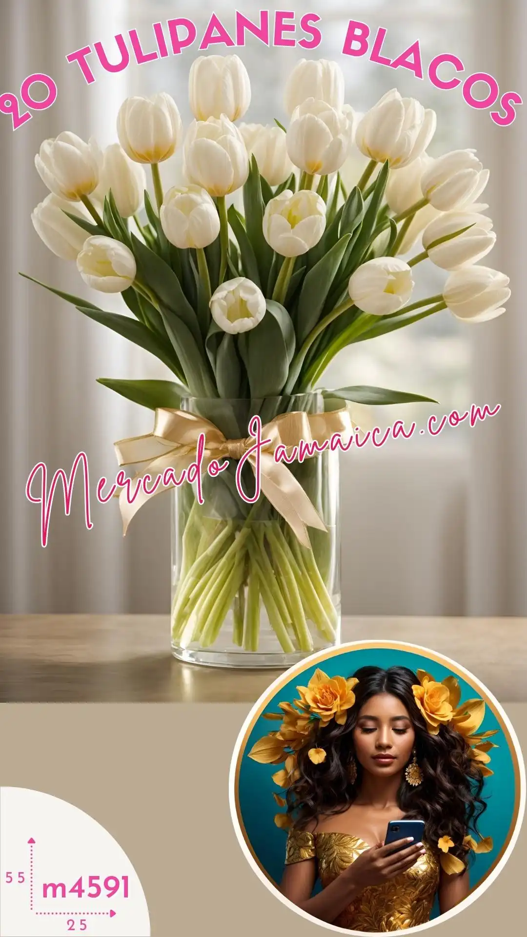 Arreglos con tulipanes 20 flores
